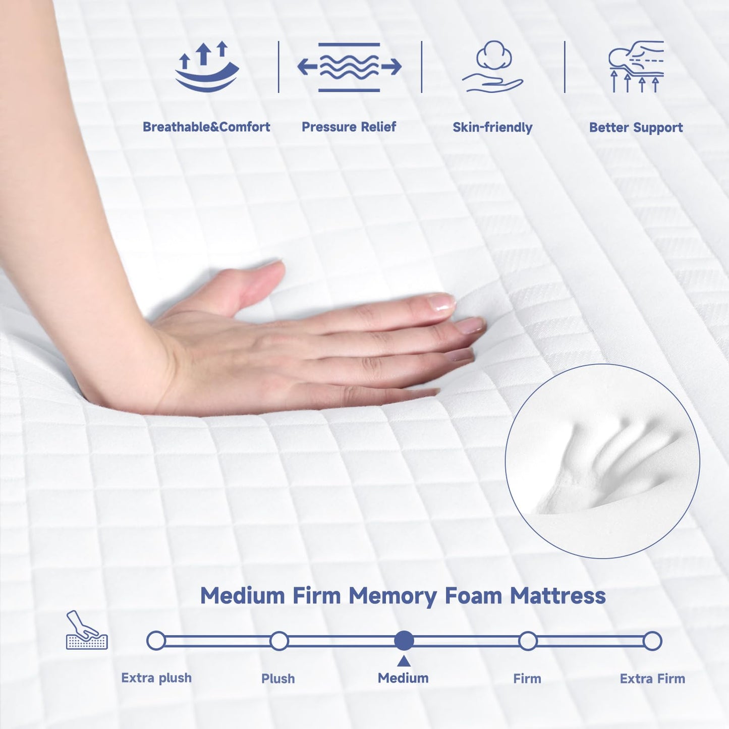 HEMERA 12" Green Tea Gel Memory Foam Mattress