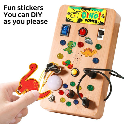 Montessori Wooden Sensory Board with LED Lights