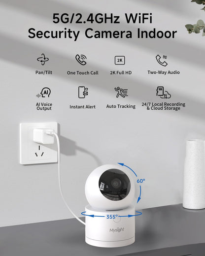 2K Pan/Tilt Security Camera with 2-Way Talk