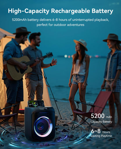 Portable Bluetooth Karaoke Machine with 2 Microphones