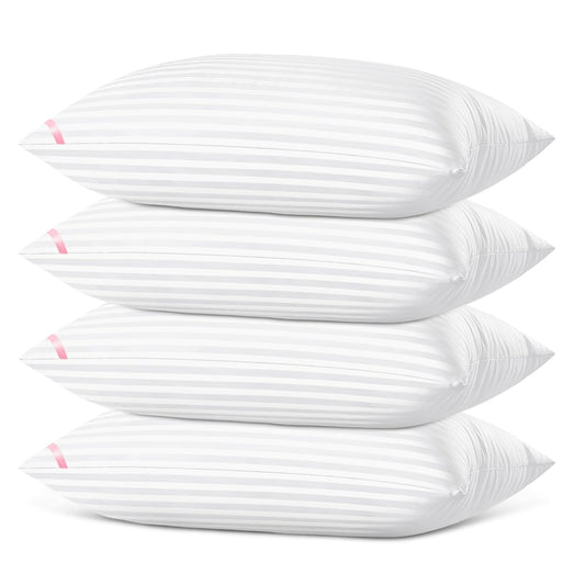 EIUE Bed Pillows for Sleeping 4 Pack Queen Size，Pillows for Side and Back Sleepers,Super Soft Down Alternative Microfiber Filled Pillows,20 x 30 Inches