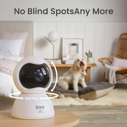 2K HD Pan/Tilt Indoor Security Camera with Audio