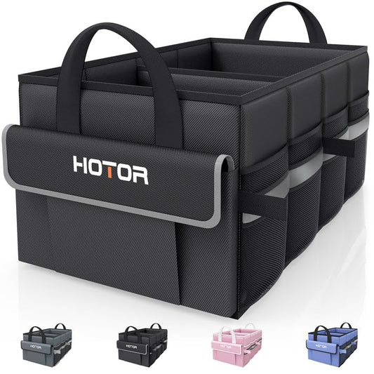 HOTOR Foldable Car Trunk Organizer with Compartments