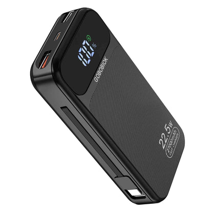 GOBOBIOK 27000mAh Portable Charger with Built-in Cables