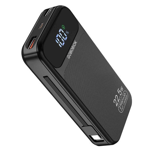 GOBOBIOK 27000mAh Portable Charger with Built-in Cables