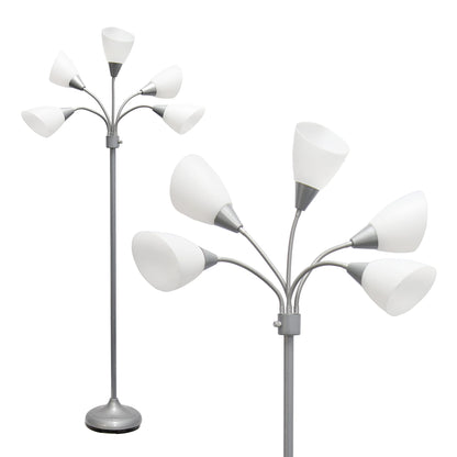 Multi-Head Adjustable Silver Floor Lamp for Kids