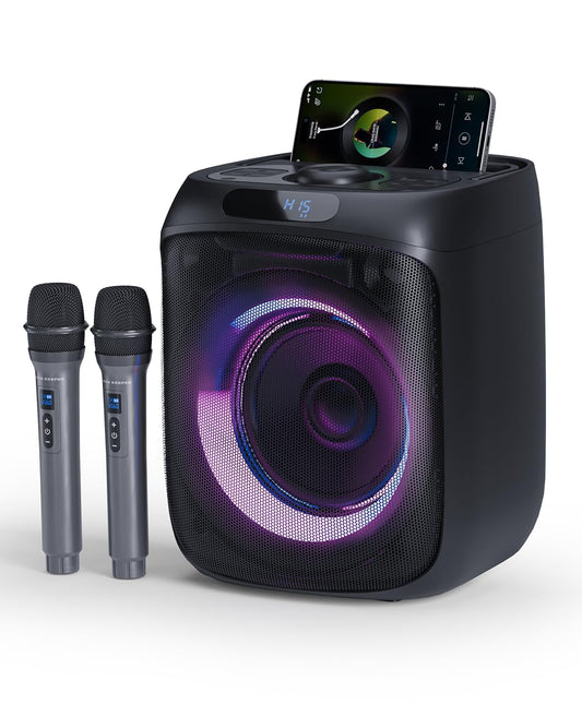 Portable Bluetooth Karaoke Machine with 2 Microphones