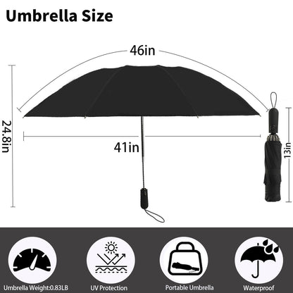 ZDSSM Umbrella Travel Large Windproof Inverted Umbrellas for Rain Portable Automatic Small Compact Reverse Folding Umbrellas for Women Men (Black)