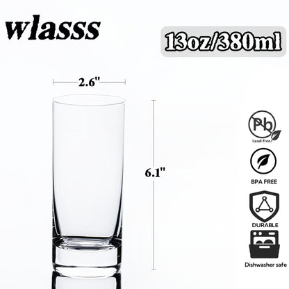 Wlasss Set of 8 Highball Drinking Glasses