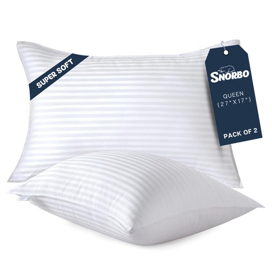 2 Pack Snorbo Comfortable Queen Size Pillows