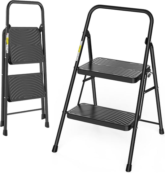 2-Step Ladder with Anti-Slip Pedals