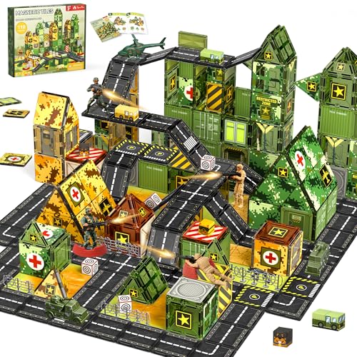 Magnetic Army Tiles STEM Building Set