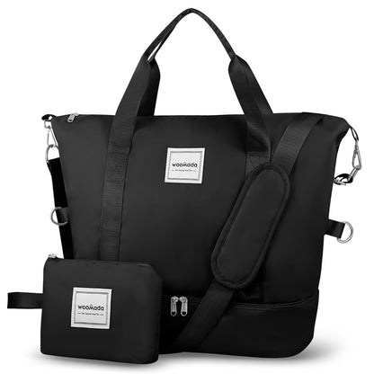 WOOMADA Travel Duffel Bag with Shoe Compartment