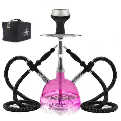2 Hose Acrylic Hookah Set with Travel Bag