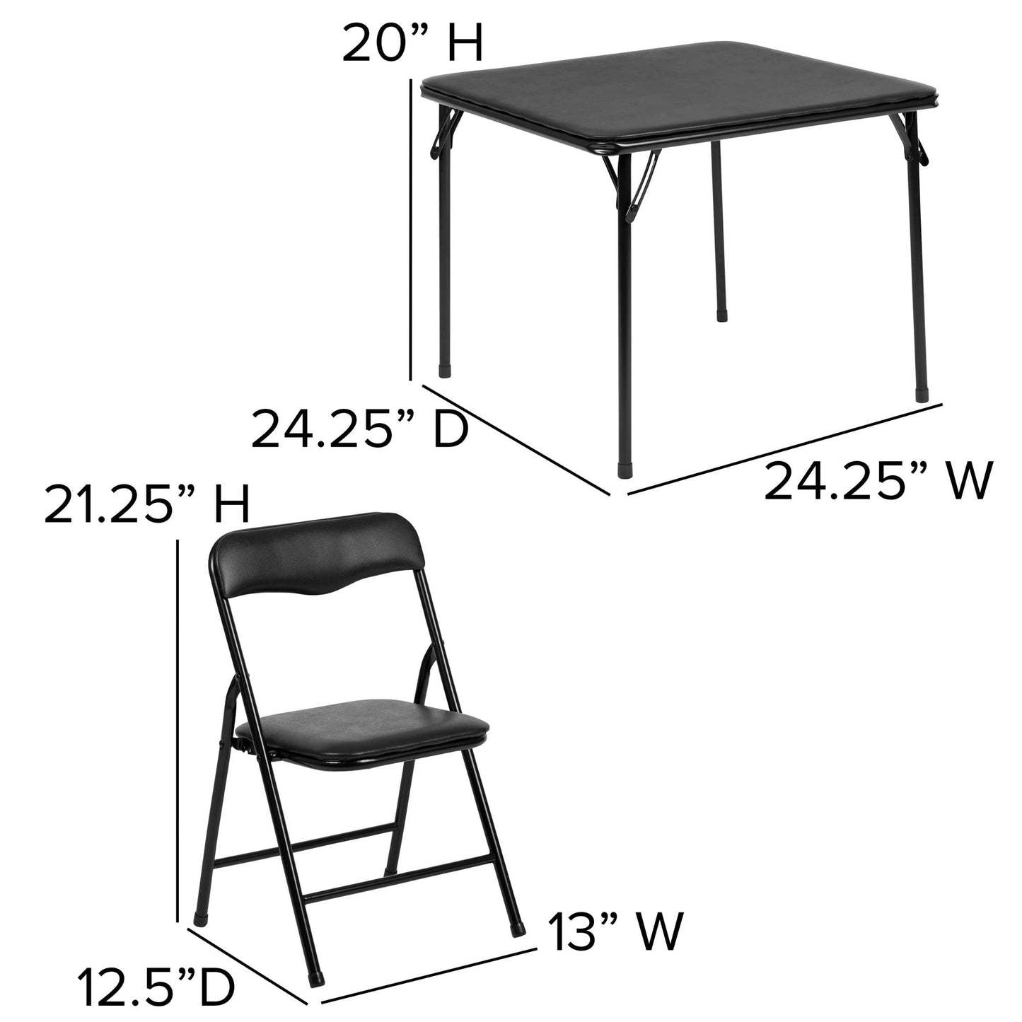 Flash Furniture Kids Folding Table and Chairs Set