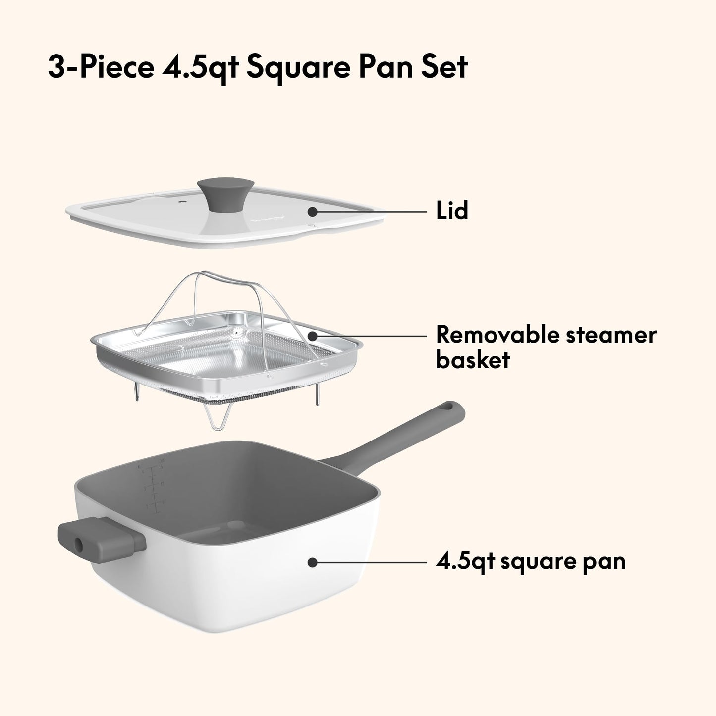 3-Piece Nonstick Square Pan Set by So Yummy