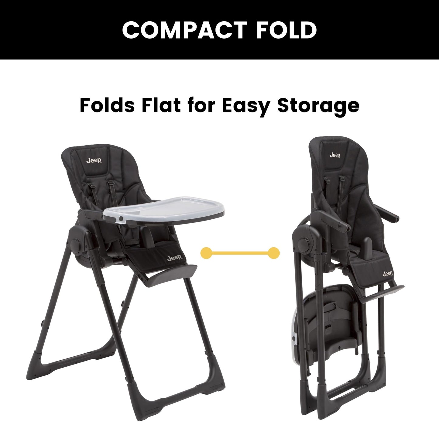 Jeep High Chair with Adjustable Height & Recline