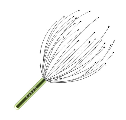 USAGA 28 Finger Head Scratcher, Head Massager, Scalp Massager, Head Whisk Massager, Wire Massager for Head Hair Body Massage and Stress Relax (Cyan)