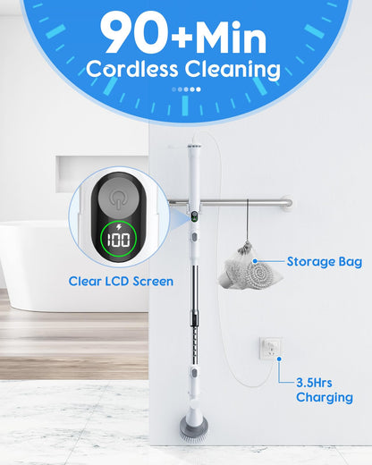 OUTRING Cordless Electric Spin Scrubber with Brush Heads
