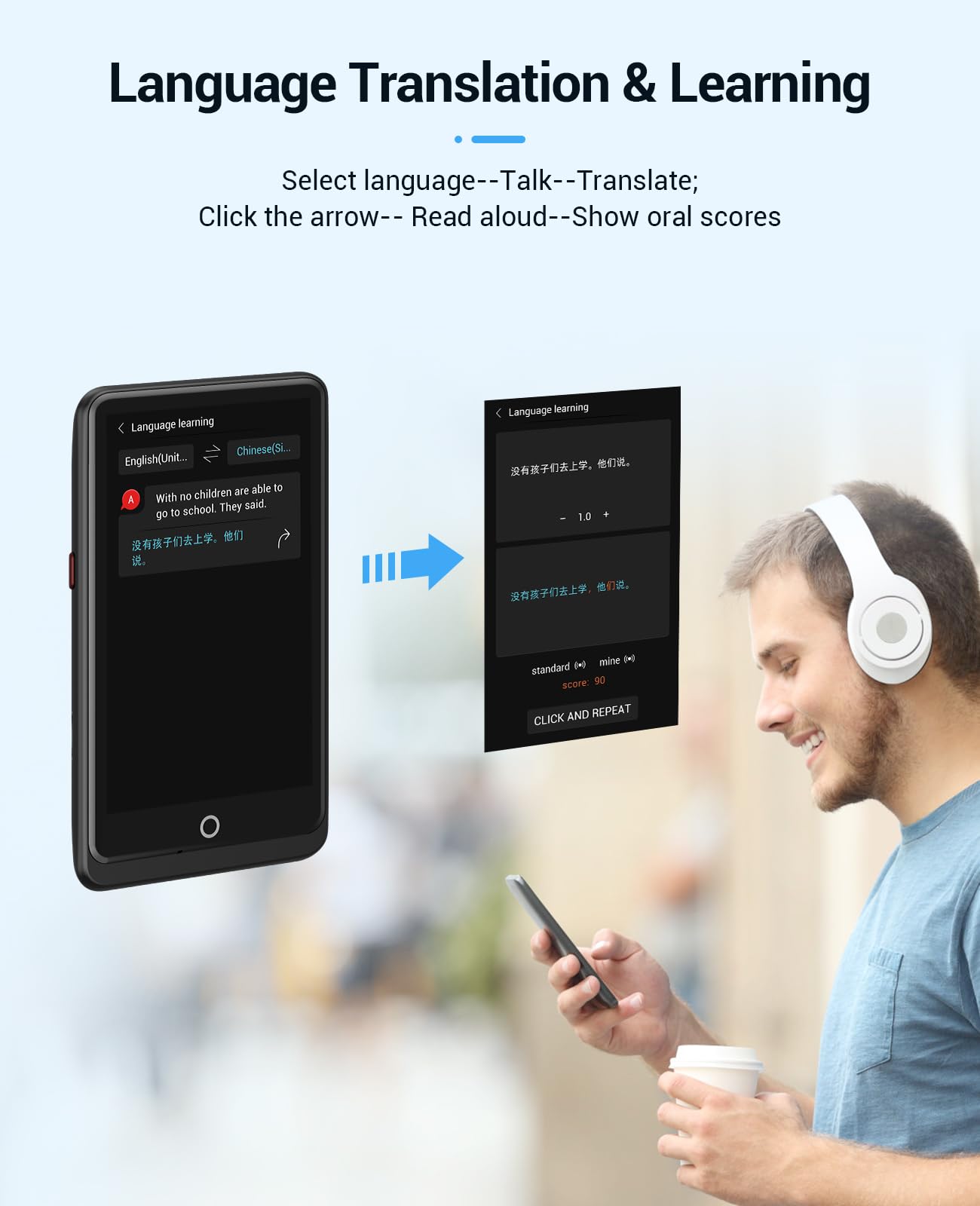 AI Translator Device for 139 Languages