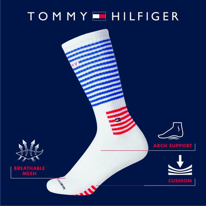 Tommy Hilfiger Men's Athletic Socks - Cushioned Crew Socks (10 Pack), Size 7-12, Navy