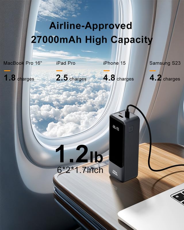 27000mAh Portable Laptop Power Bank Charger