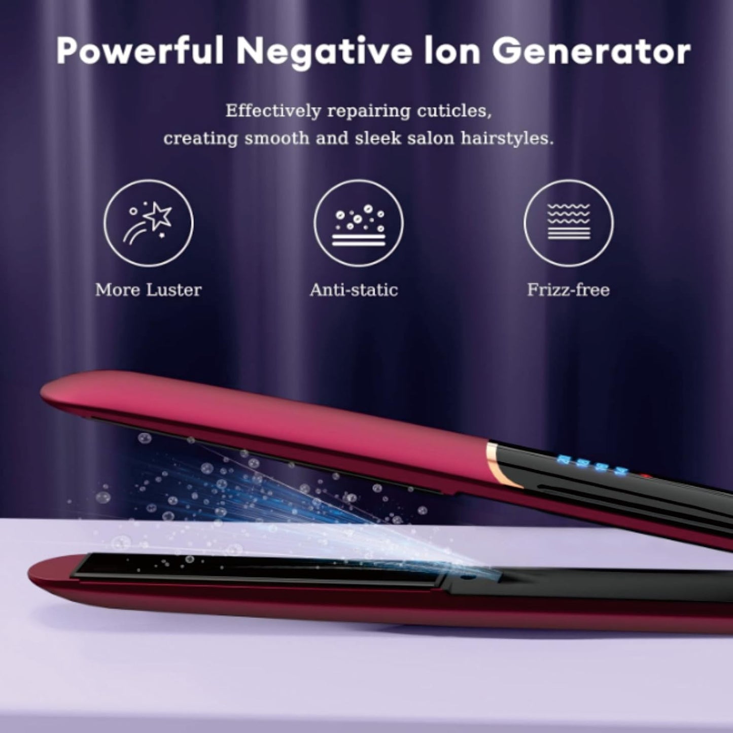 EMBRACESUN 1 Inch Anti Static Flat Iron Travel Straightener with Floating Ceramic Plates and Digital Controls Hair Straightener for Your Friend Or Your Family as a Gift