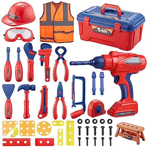 49 Piece Kids Toy Tool Set with Drill