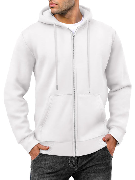 Caracilia Men's Zip Up Fleece Hoodie Jacket