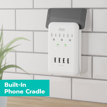 KMC 3-Outlet Surge Protector with USB Charging