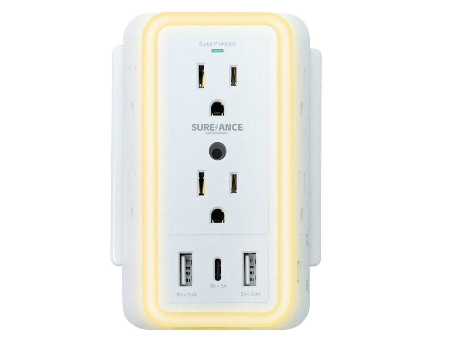 SUREANCE Surge Protector with USB Ports and Lights