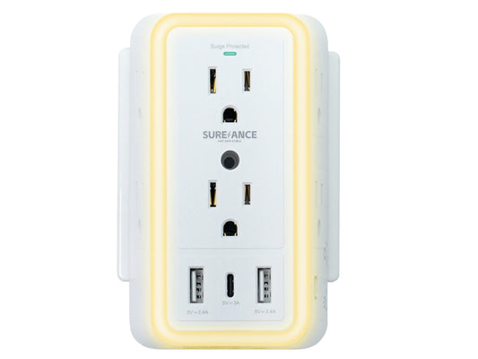 SUREANCE Surge Protector with USB Ports and Lights