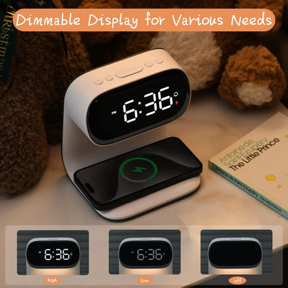 WILIT Wireless Charging Alarm Clock with Night Light