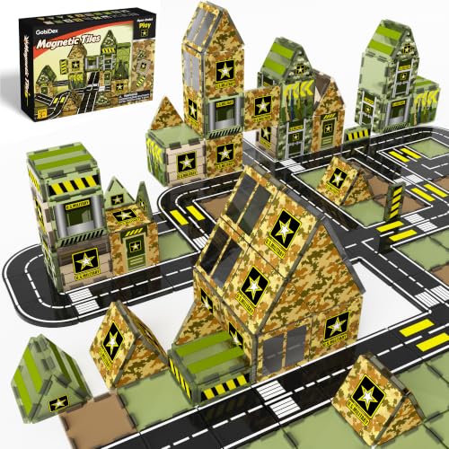 Magnetic Tiles Army Building Blocks Set for Kids
