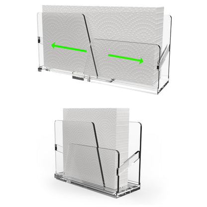 popbricks Acrylic Guest Towel Napkin Holder,Clear Paper Hand Towels Storage Tray Modern Buffet Napkin Caddy, WM109