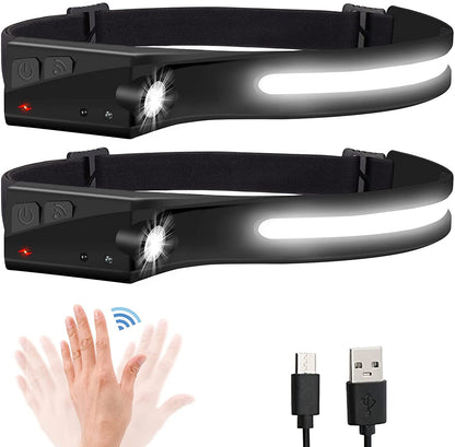 Rechargeable LED Headlamp 1200 Lumens Motion Sensor