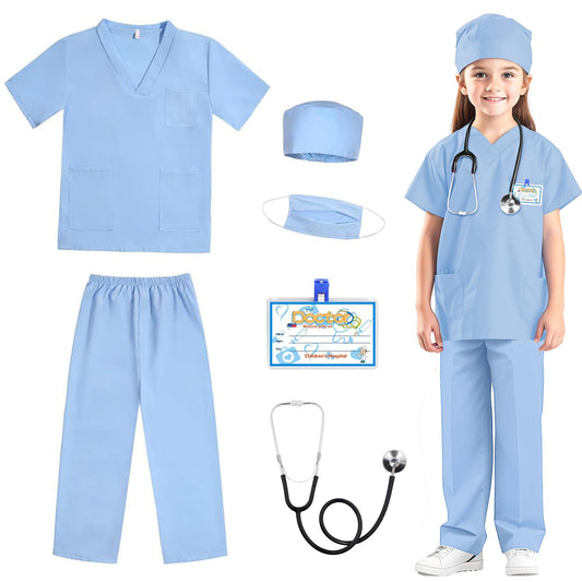 Kids Doctor Costume Scrubs with Accessories