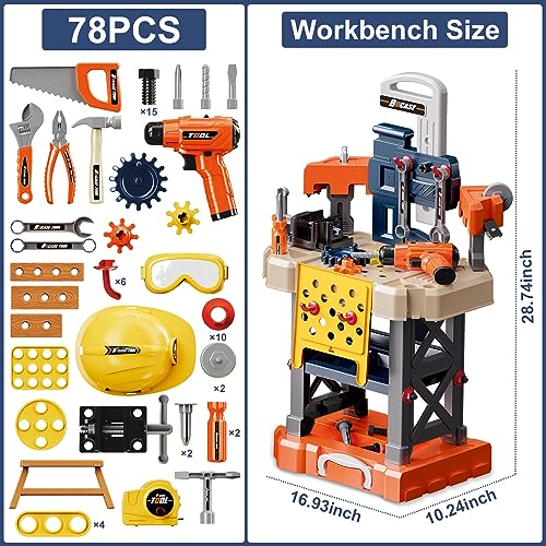 Kids Tool Bench Set with Electric Toy Drill