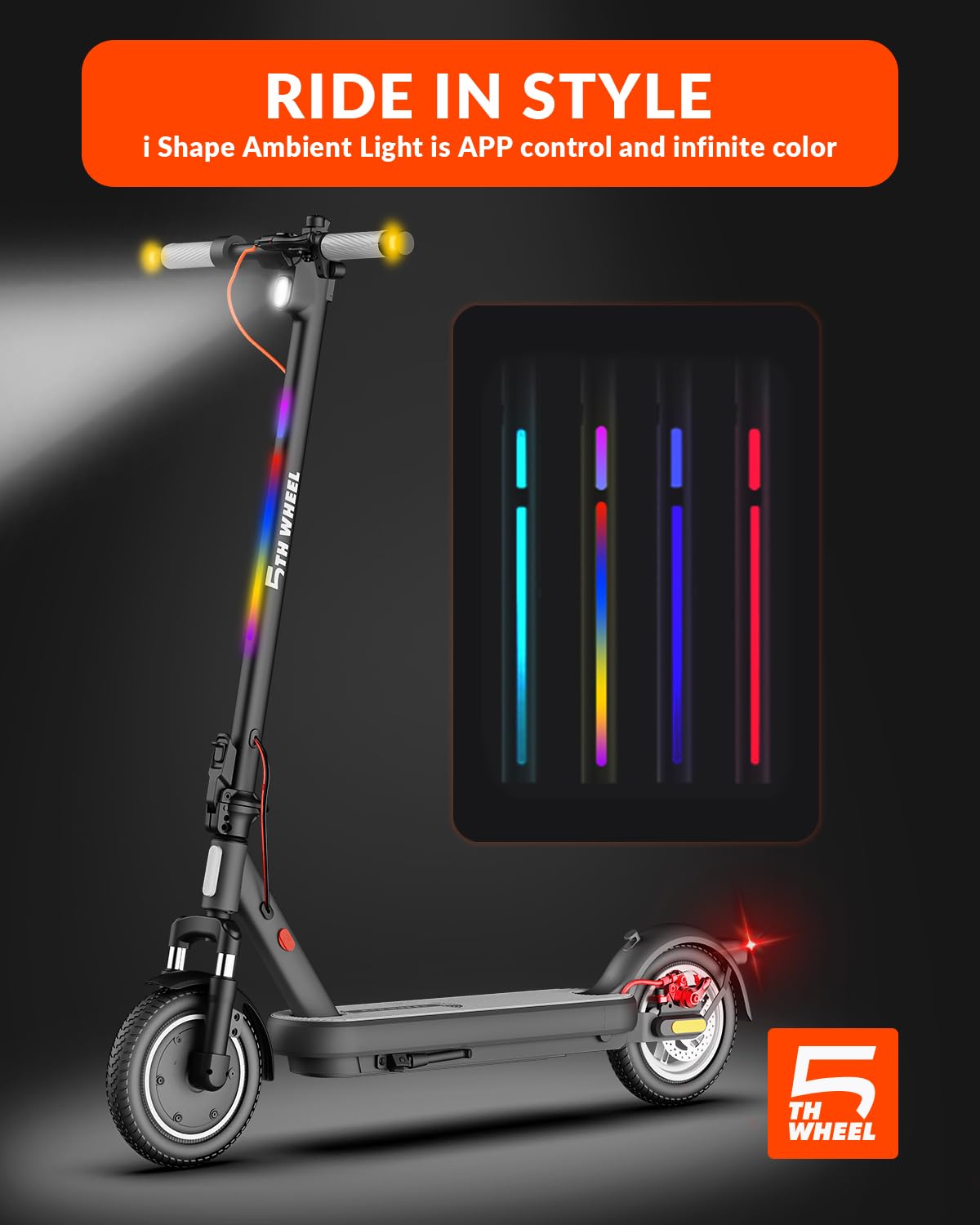 5TH Wheel Electric Scooter 800W 20 MPH Range