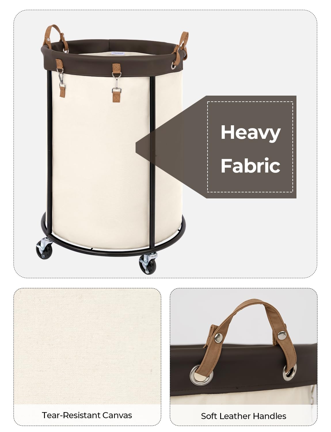 Rolling Laundry Basket with Wheels by StorageWorks