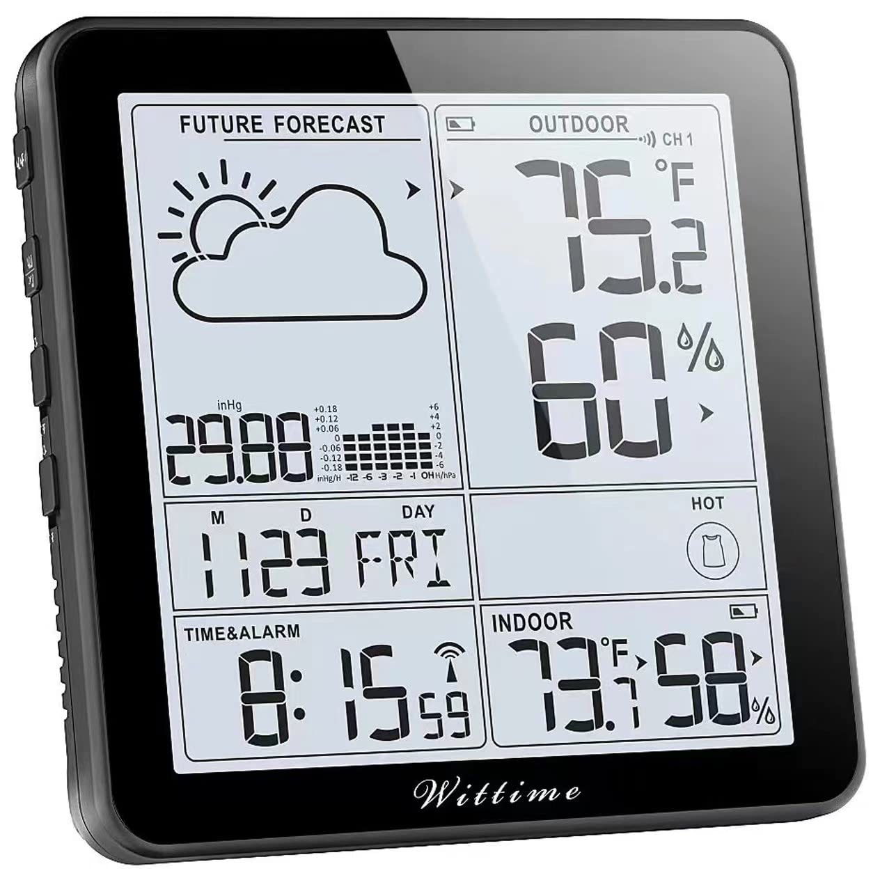 Wittime Wireless Weather Station with Atomic Clock