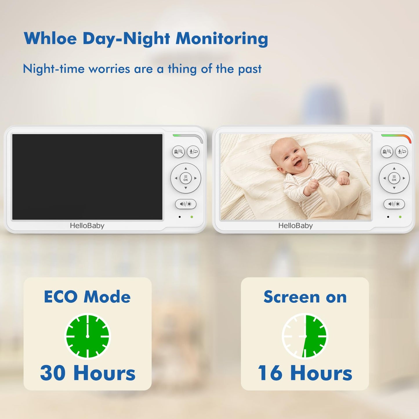 HelloBaby 6" Video Baby Monitor with Night Vision