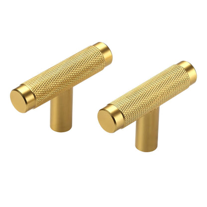 AITITAN 10 Pack Gold Cabinet Knobs Gold Knobs for Cabinets and Drawers - 2 Inch Length Single Hole T Bar Cabinet Knobs Gold, Brass Drawer Knobs and Gold Dresser Knobs