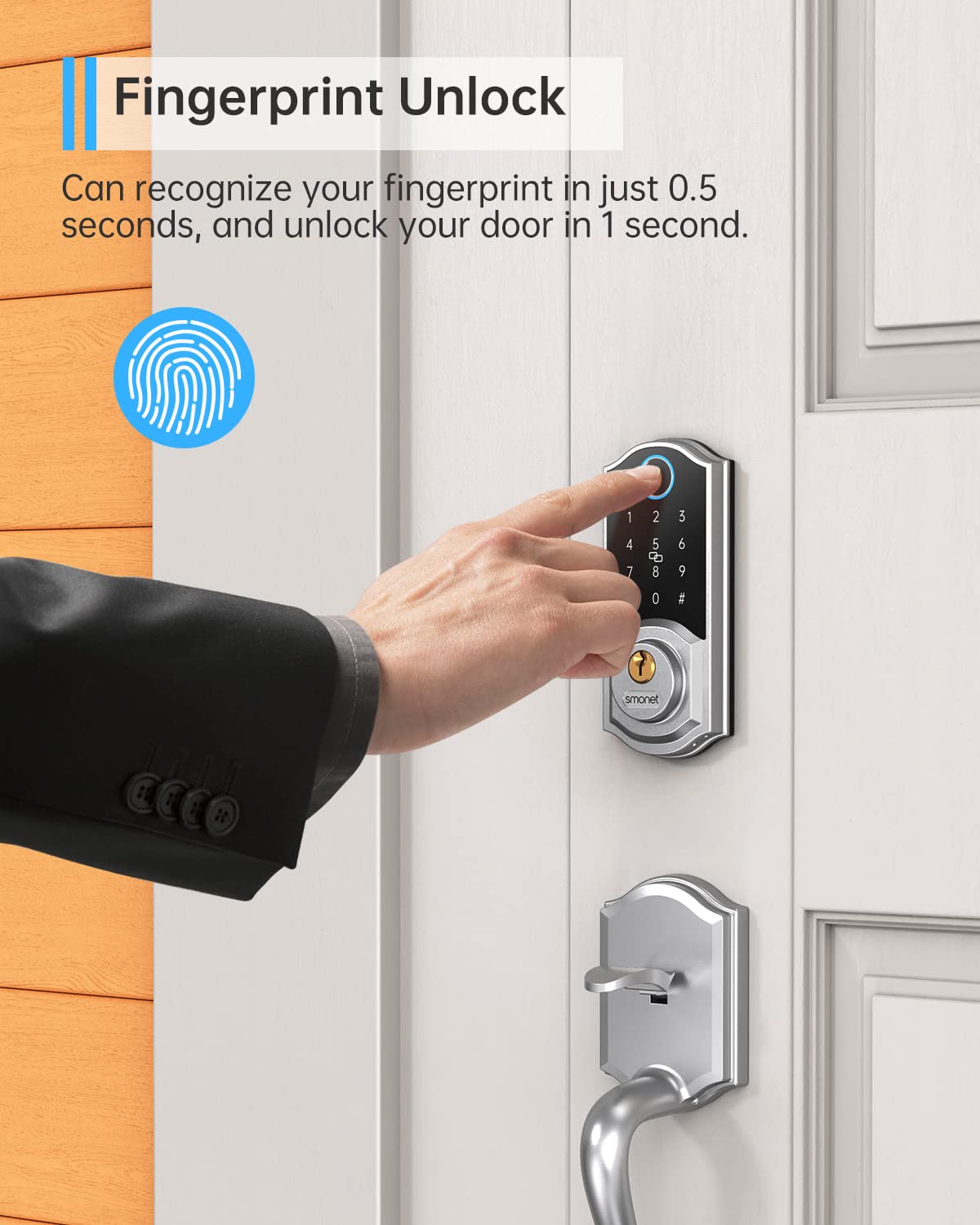 SMONET Smart Fingerprint Deadbolt Door Lock