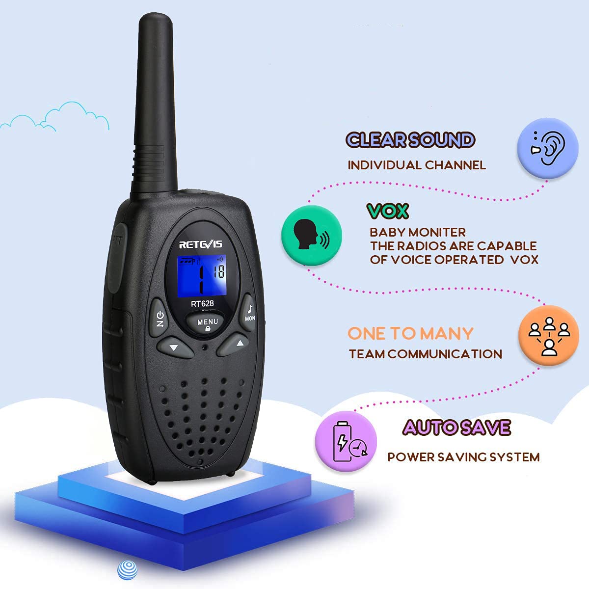 2 Pack Retevis Kids Walkie Talkies with VOX