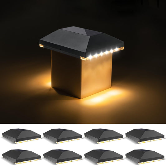VOLISUN Solar Fence Post Lights - 8 Pack
