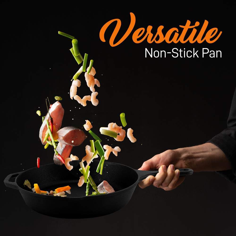 3-Piece NutriChef Cast Iron Skillet Set