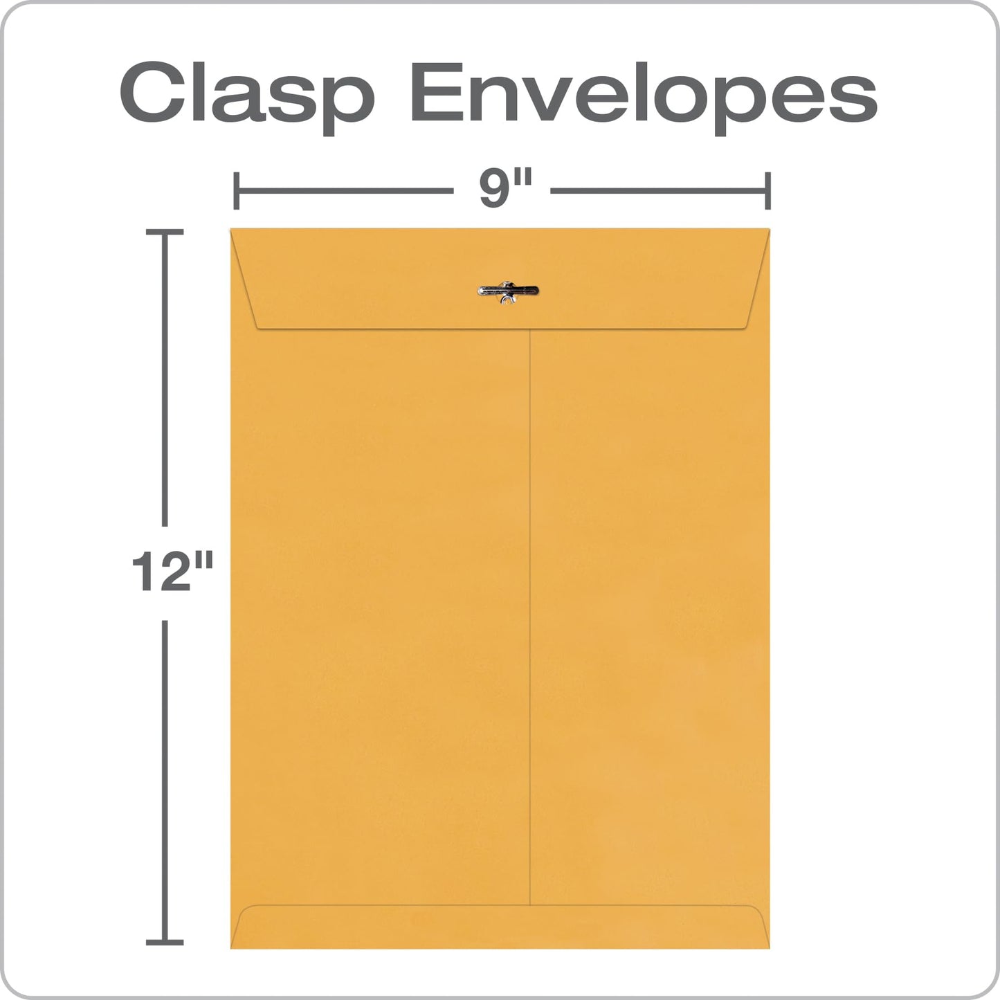 Quality Park 9x12 Gummed Clasp Envelopes, 100 Pack