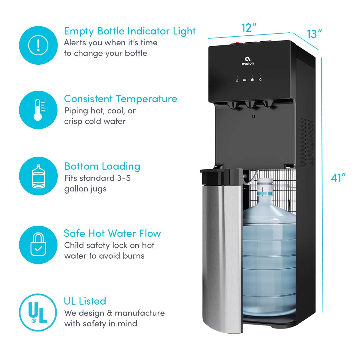 Avalon Bottom Loading Water Cooler with 3 Settings