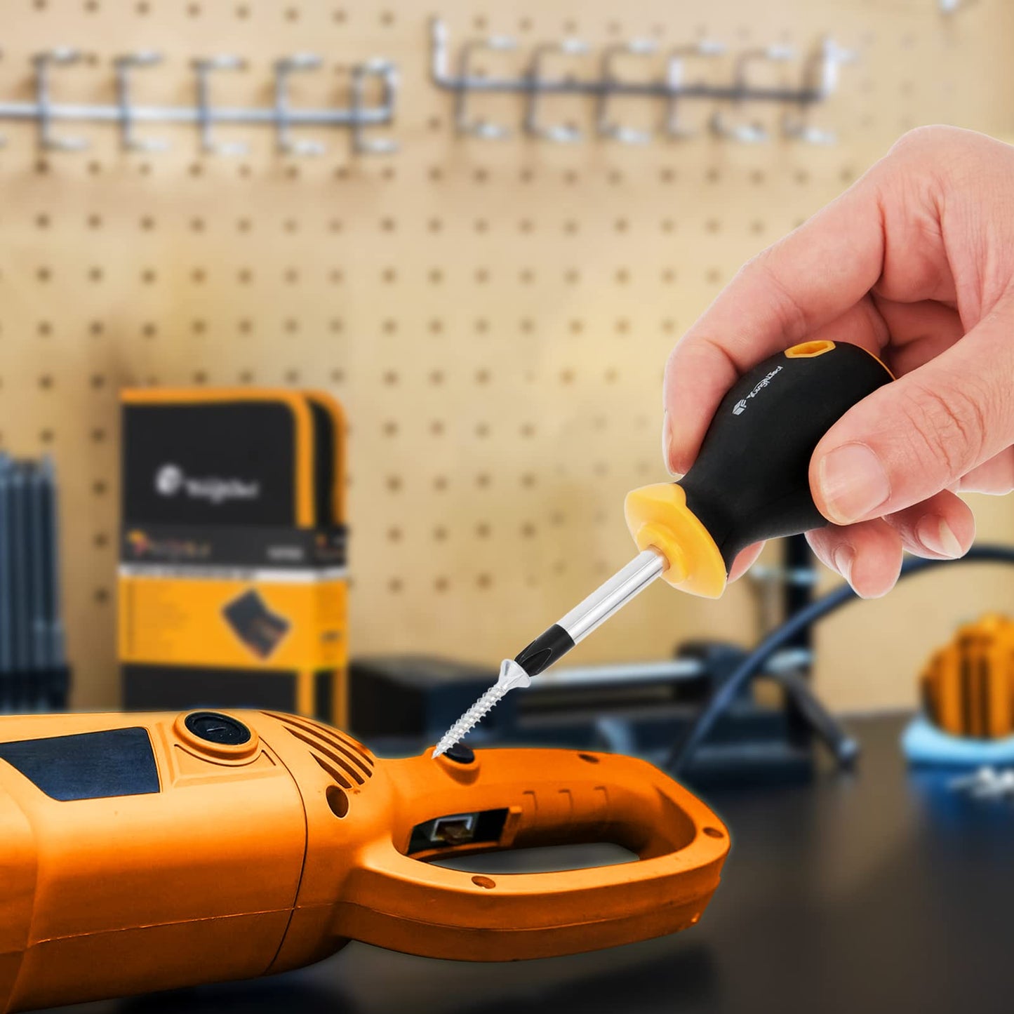YF YoungFulTool 10 Piece Magnetic Screwdriver Set Include Slotted Phillip Torx Tips Stubby Screwdrivers for Confined Space Magnetizer Demagnetizer with Screwdriver Pouch Men Tools